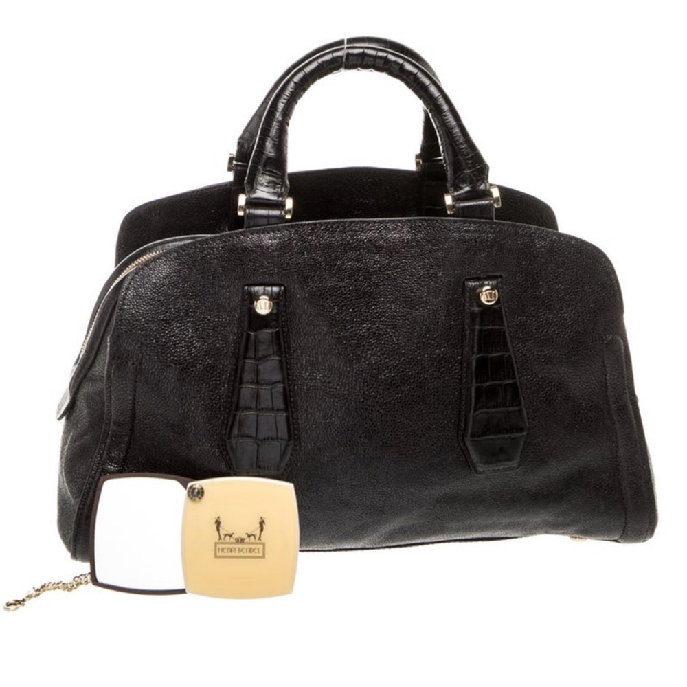 SOLD LIVE! Henri Bendel Black Leather Top Handle Bag